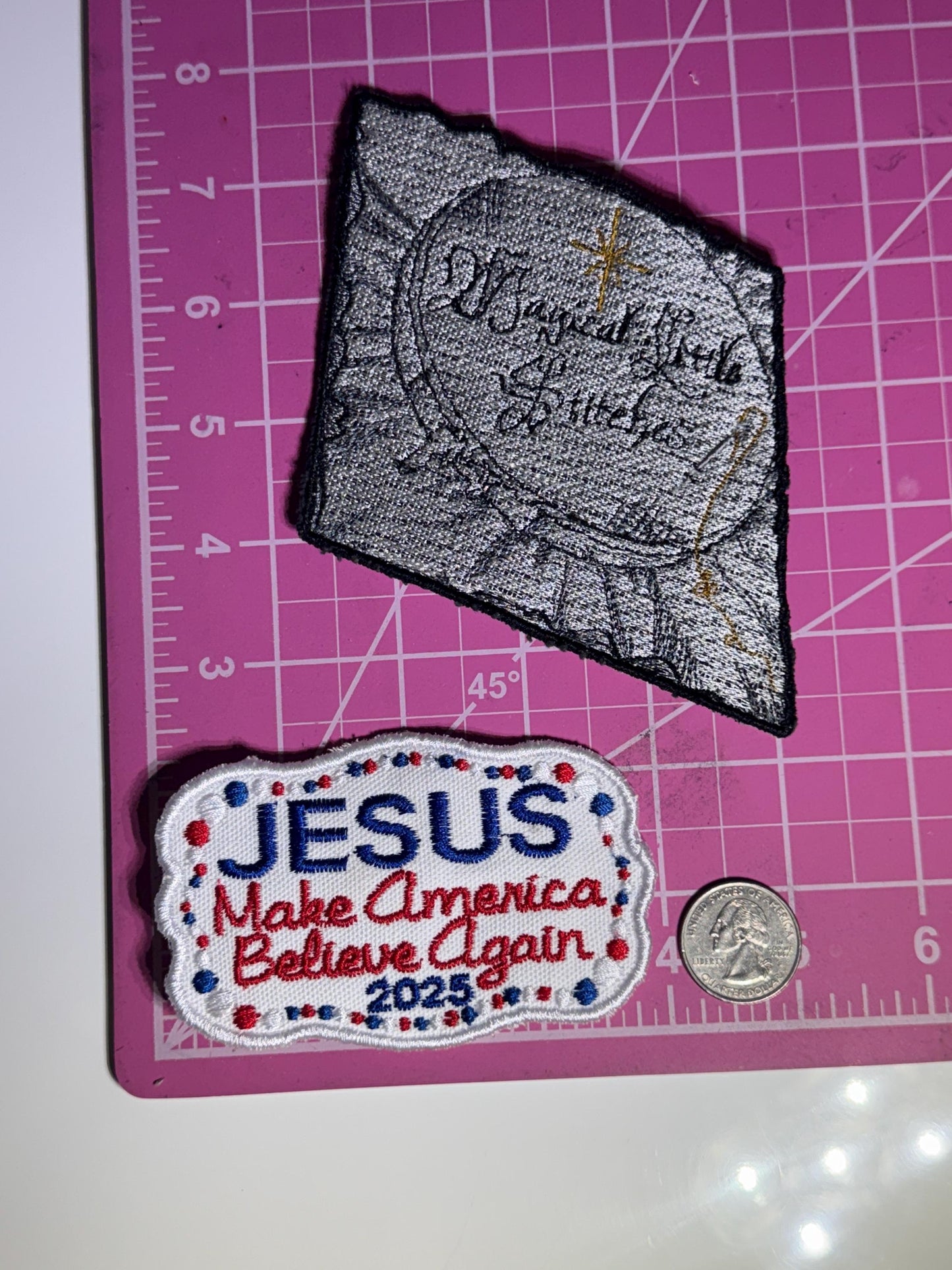 Jesus Embroidered Patch: Patriotic Christian Iron-On Applique