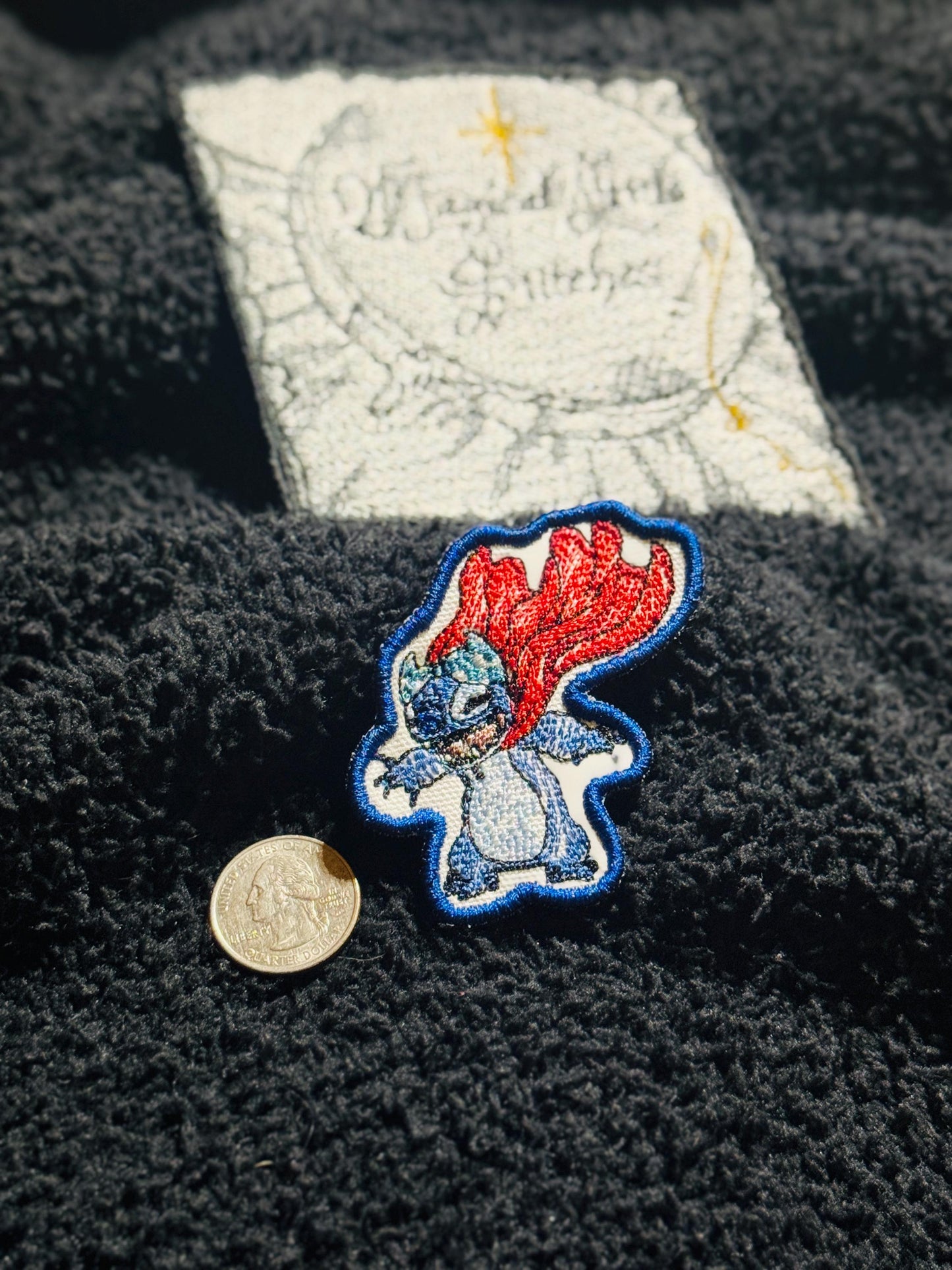 Stitch Inspired Embroidered Iron-On Patch