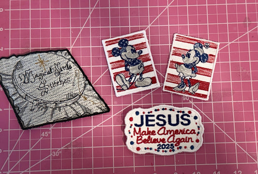 Jesus Embroidered Patch: Patriotic Christian Iron-On Applique