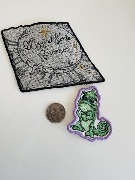 Pascal inspired Iron On Patch: Tangled Inspired Embroidered Applique
