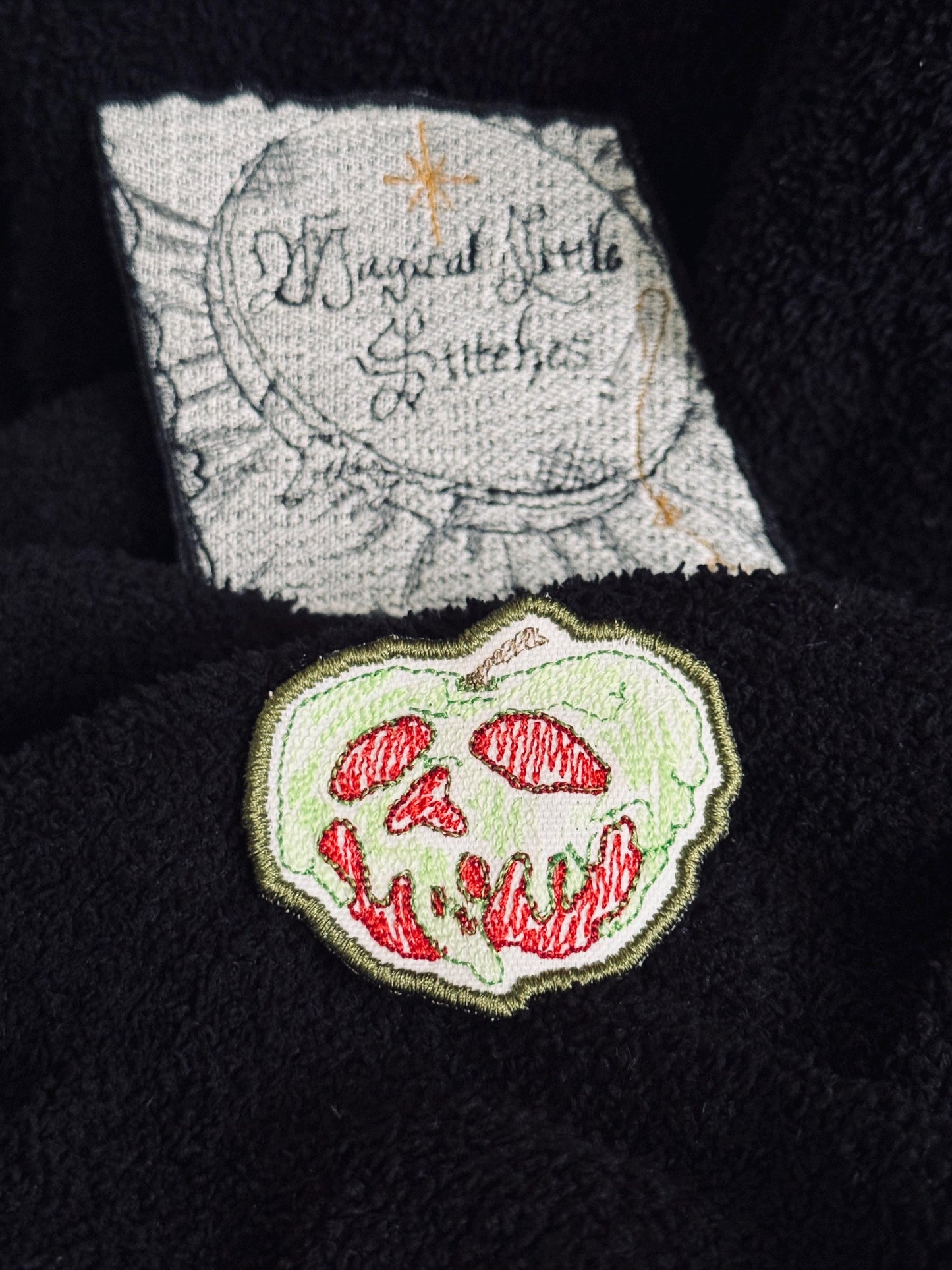 Glow in the dark Posion Apple Iron on Patch, Snow White inspired iron on patch, Disney inspired iron on patch, patches for jackets and bags