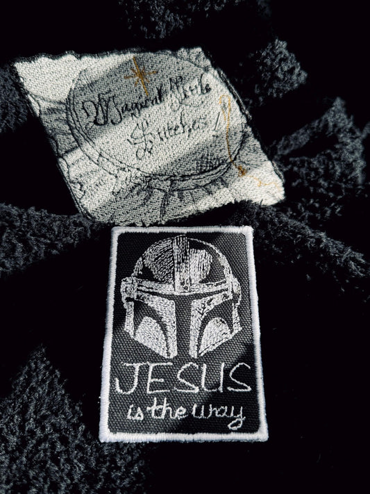 Jesus is the Way Mandalorian inspired iron on patch, Star Wars unique patches, iron on patches for bags, jackets and hats