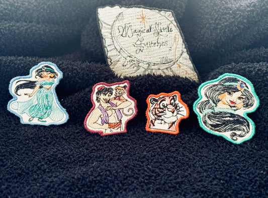 Princess Jasmine and Aladdin Embroidered Iron On Patches