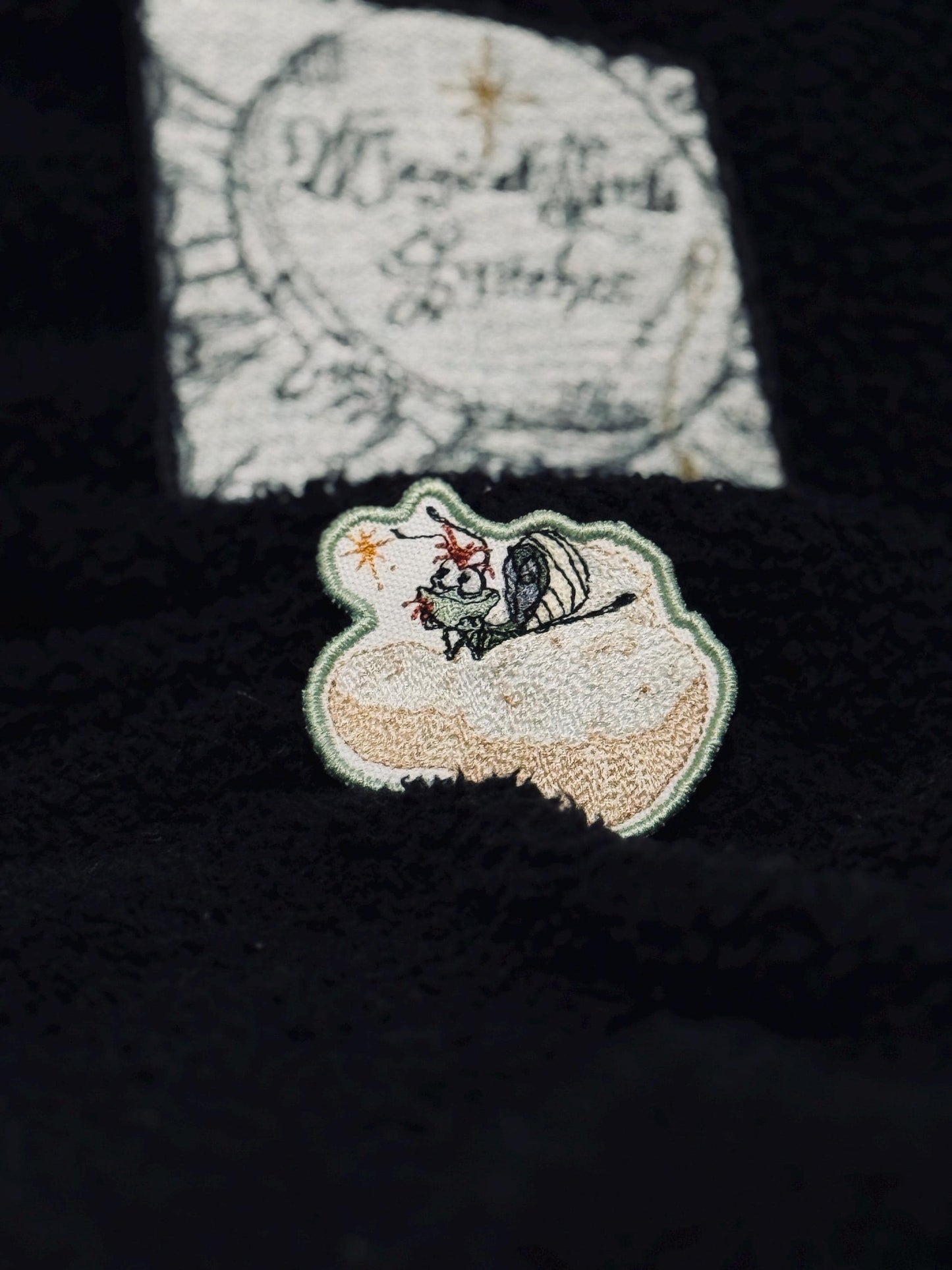 Raymond on a  Beignet Iron On Patch: Princess and the Frog Inspired