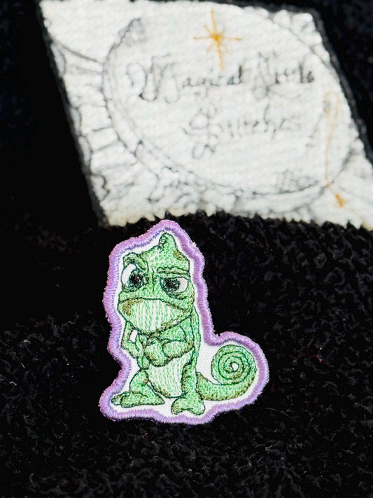 Pascal inspired Iron On Patch: Tangled Inspired Embroidered Applique