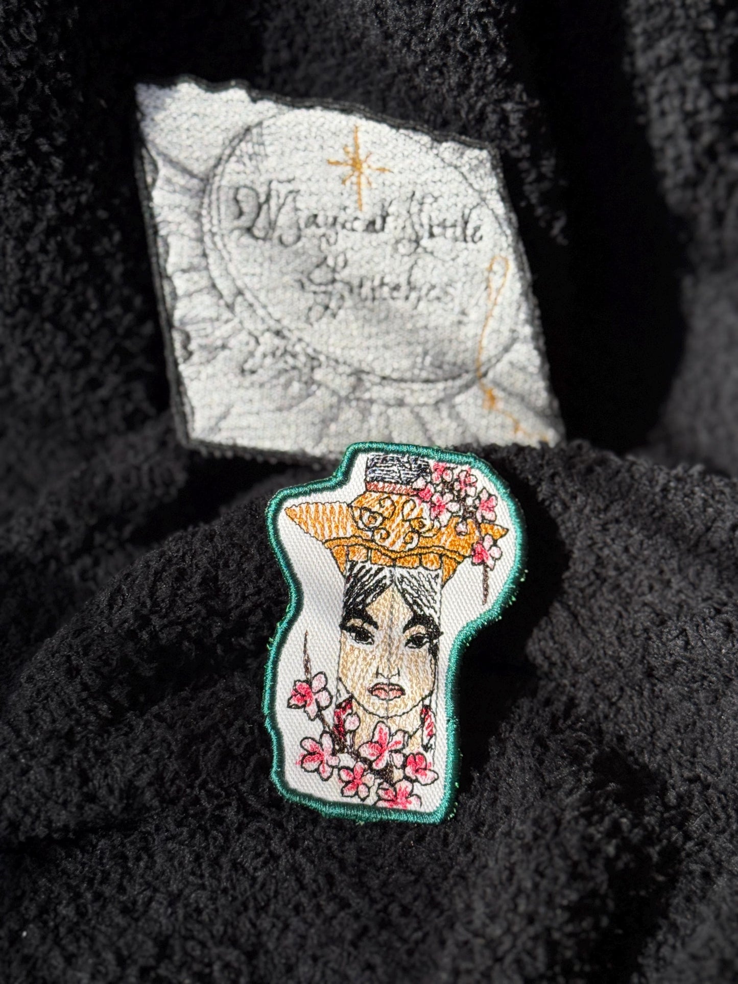 Mulan inspired Embroidered Iron-On Patch: Unique Sketch Design