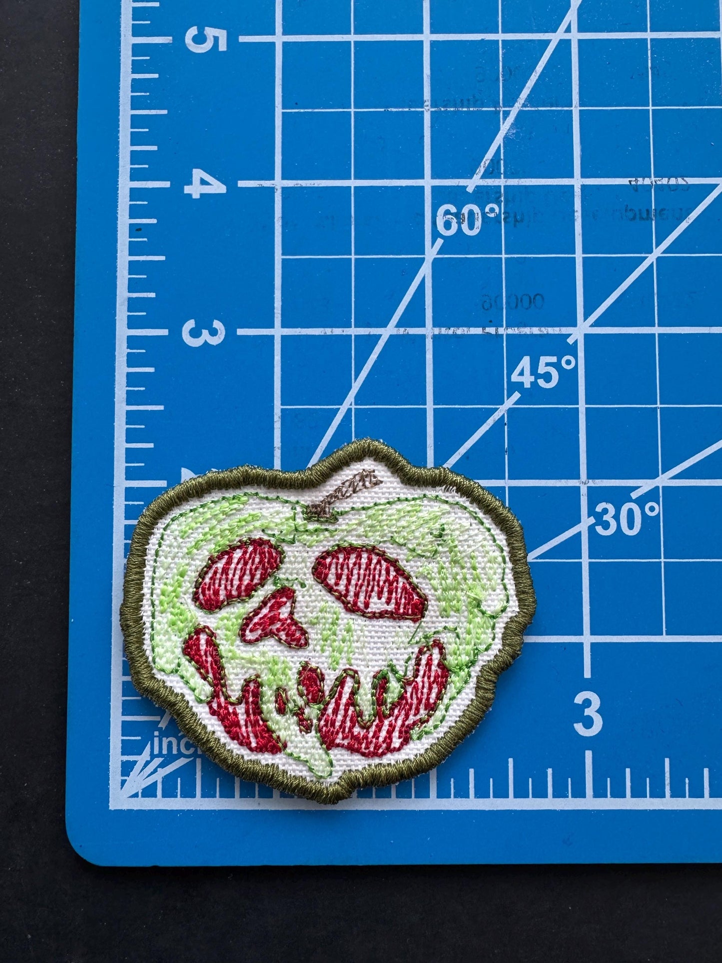 Glow in the dark Posion Apple Iron on Patch, Snow White inspired iron on patch, Disney inspired iron on patch, patches for jackets and bags
