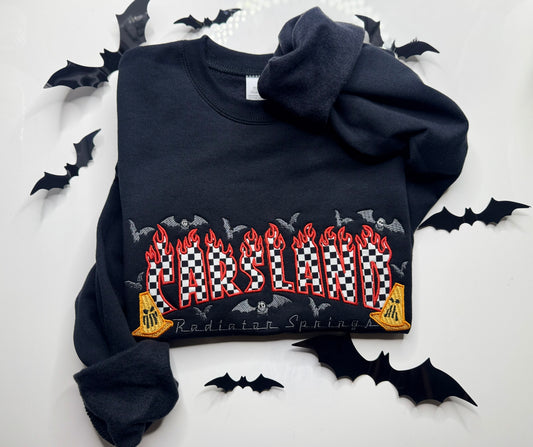 Spooky Cars Embroidered sweater