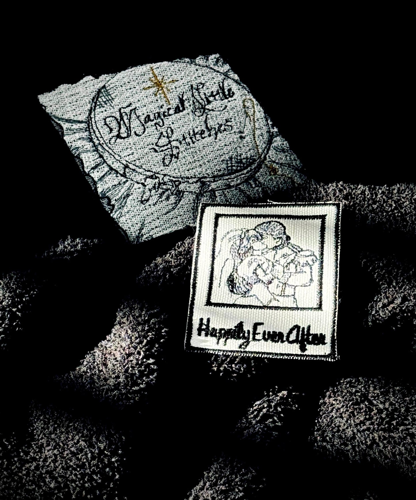 Ariel & Eric Just Married Embroidered Iron-On Patch