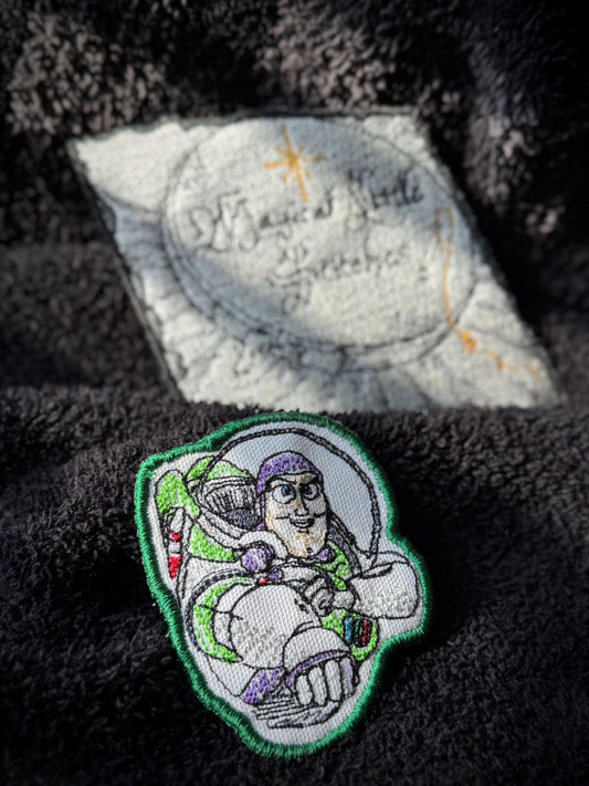 Buzz Lightyear inspired  Iron On Patch: Toy Story Sketch Style Embroidered Applique