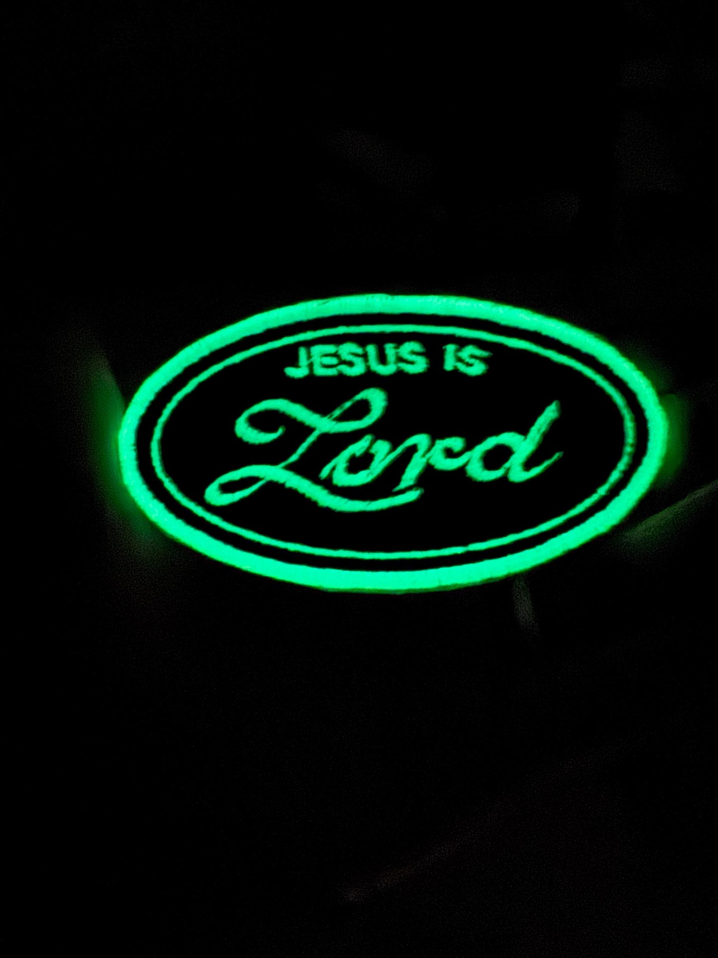 Jesus is Lord Embroidered Glow Patch - Iron On