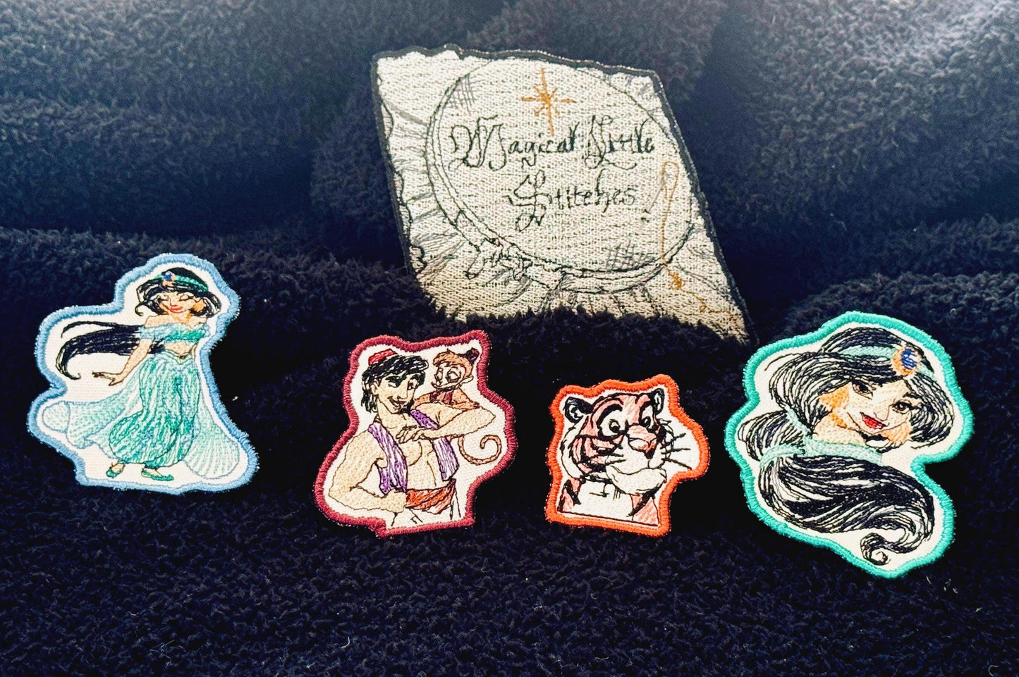 Princess Jasmine and Aladdin Embroidered Iron On Patches