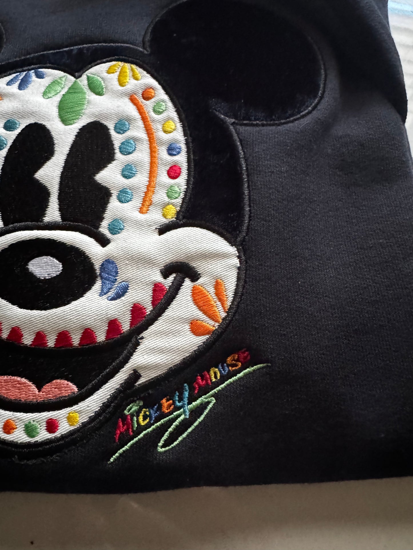 Skull candy Mouse inspired embroidered crewneck sweater| Day of the dead Halloween pullover