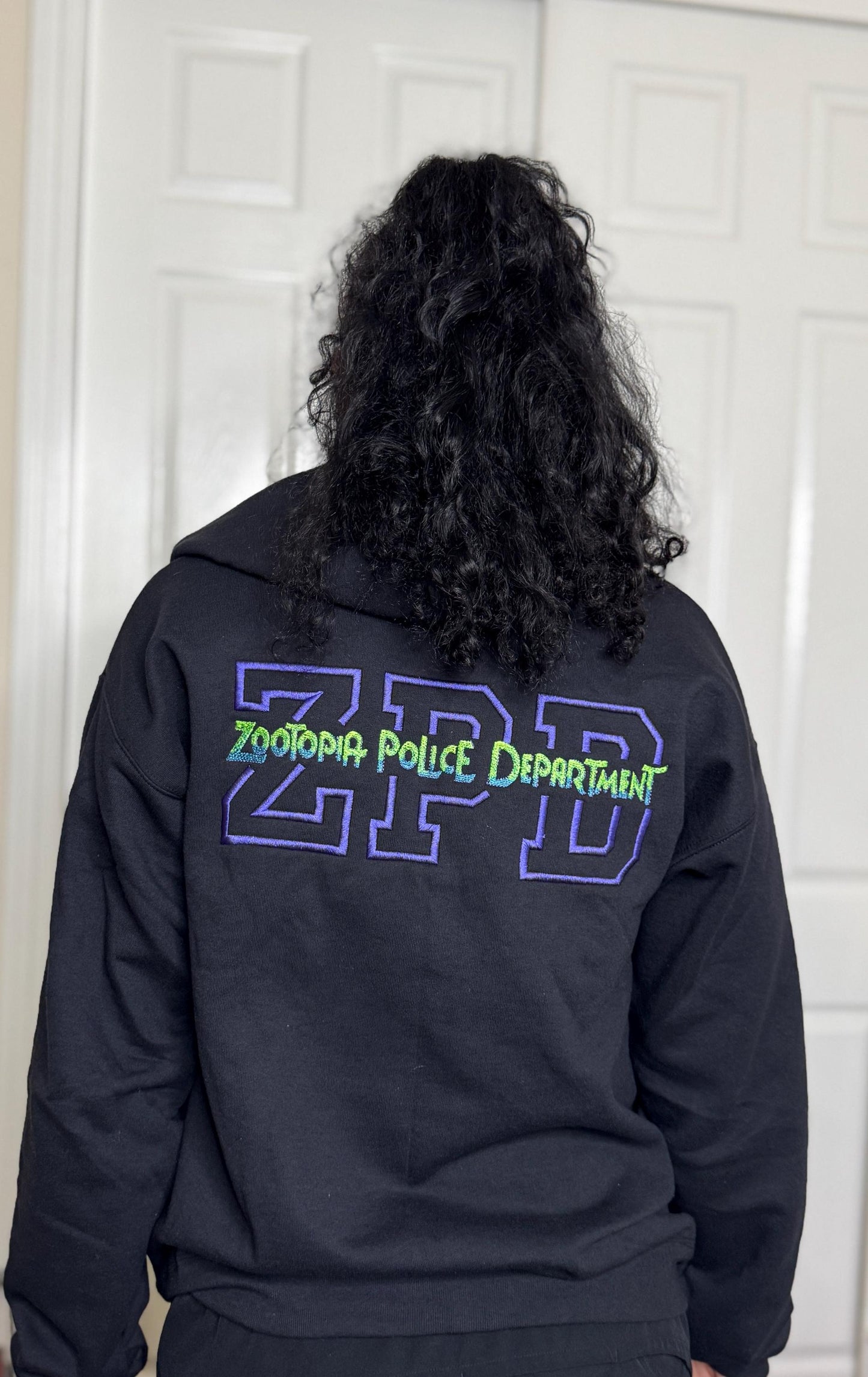 Embroidered ZPD Hoodie: Zootopia Police Department Zip-Up