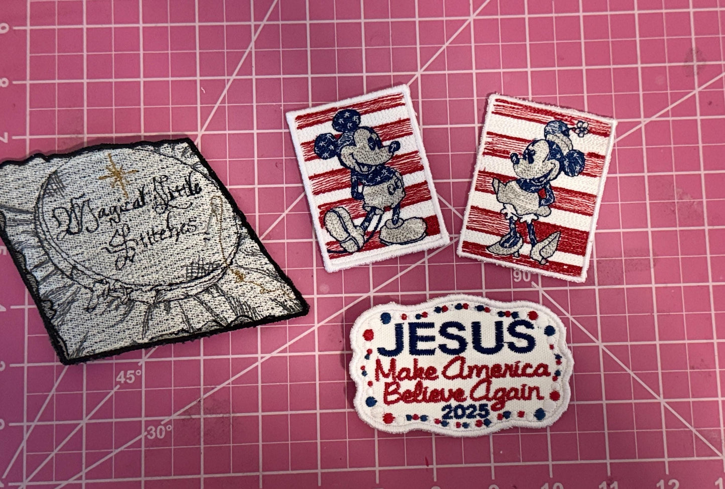 Jesus Embroidered Patch: Patriotic Christian Iron-On Applique