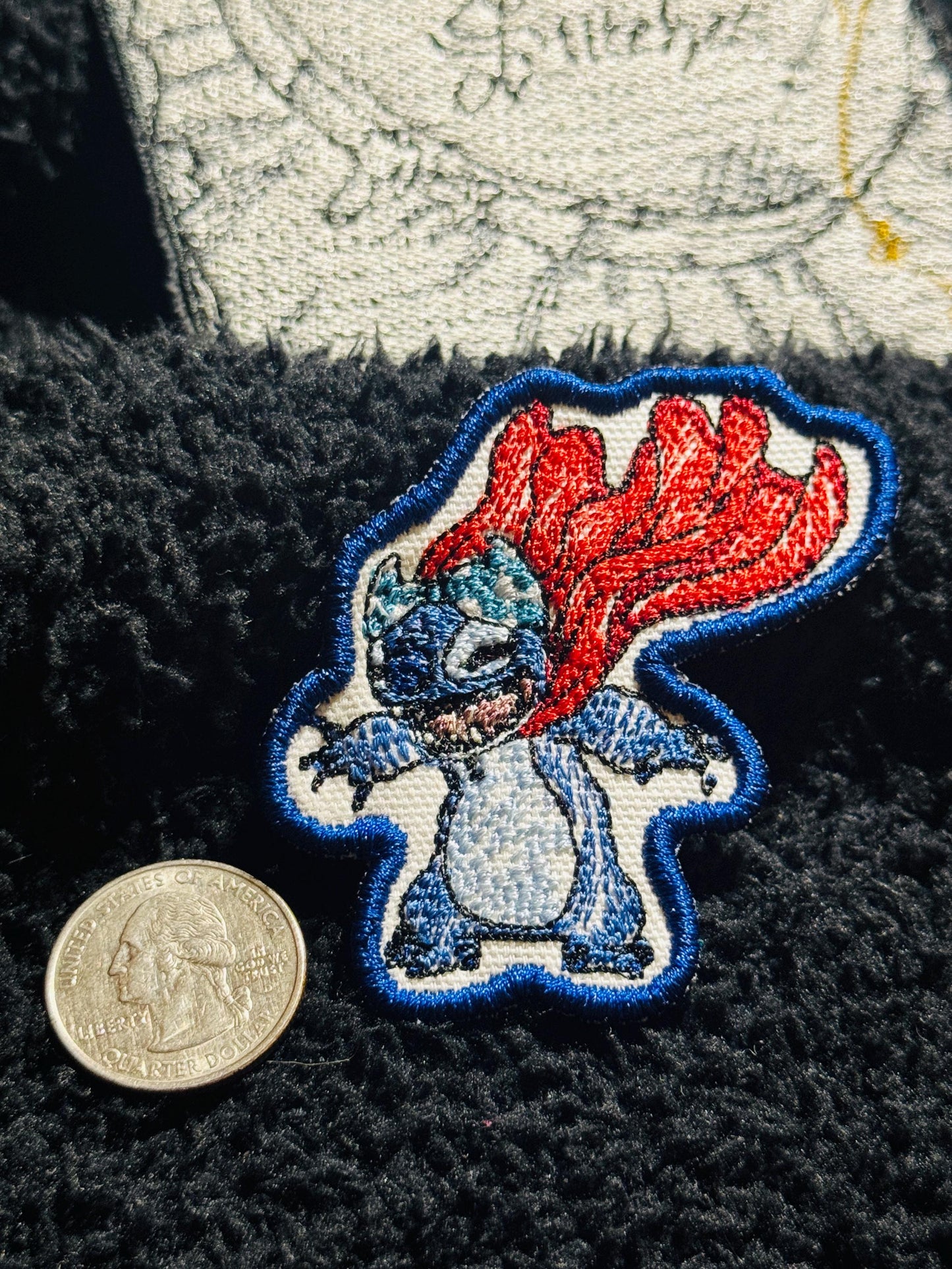 Stitch Inspired Embroidered Iron-On Patch