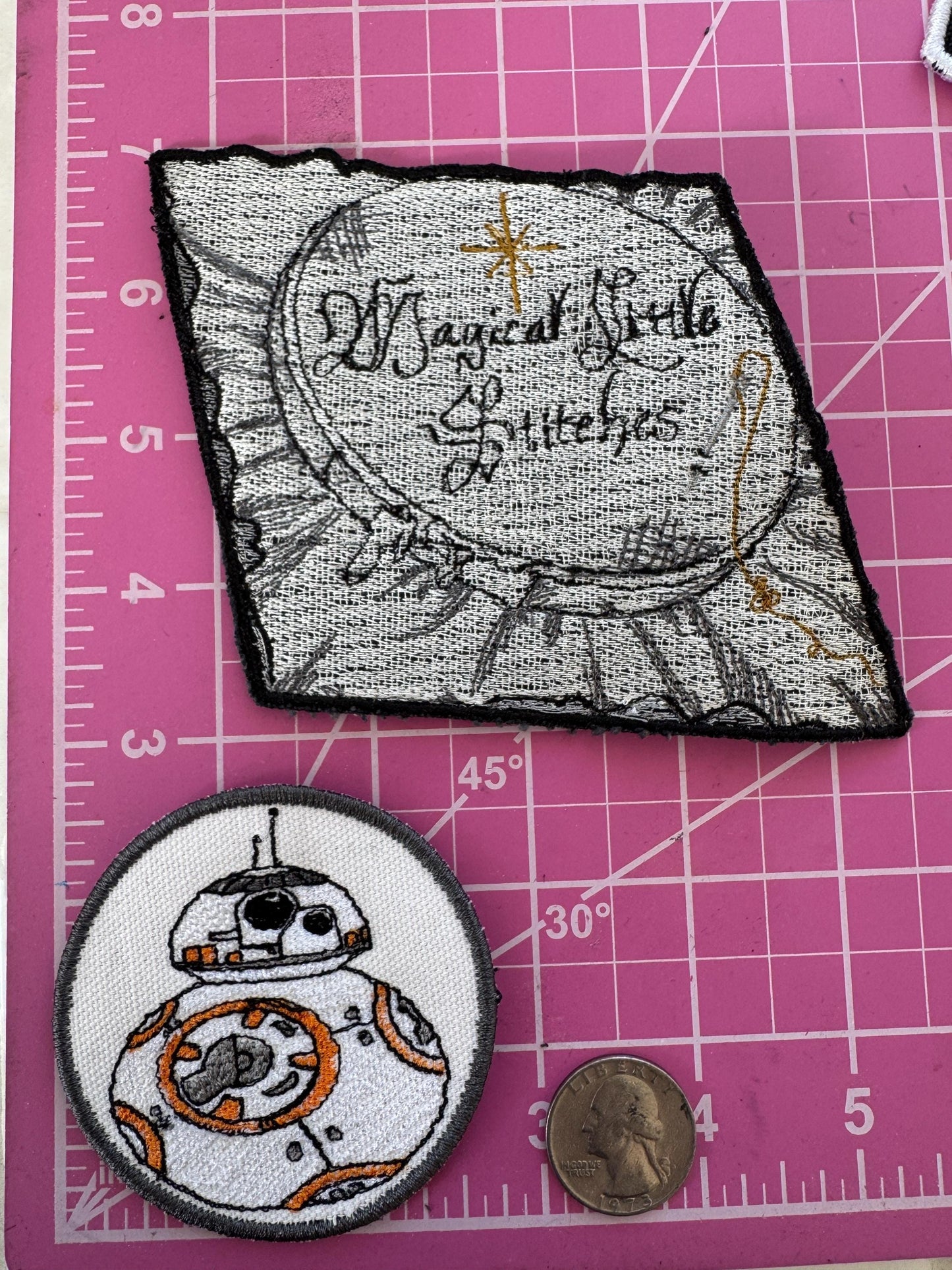 BB-8 inspired Embroidered Patch: Star Wars Sketched Iron-On Patch