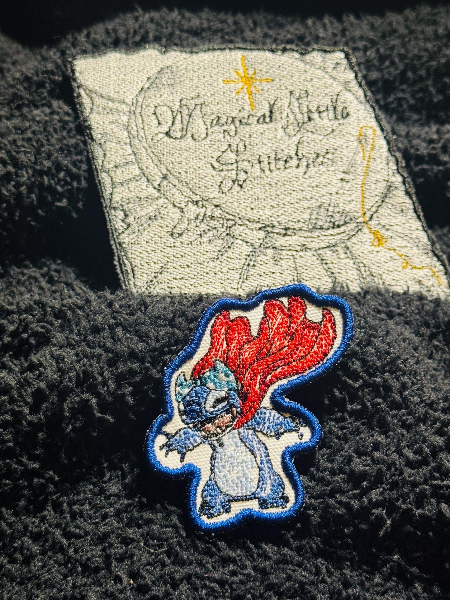 Stitch Inspired Embroidered Iron-On Patch