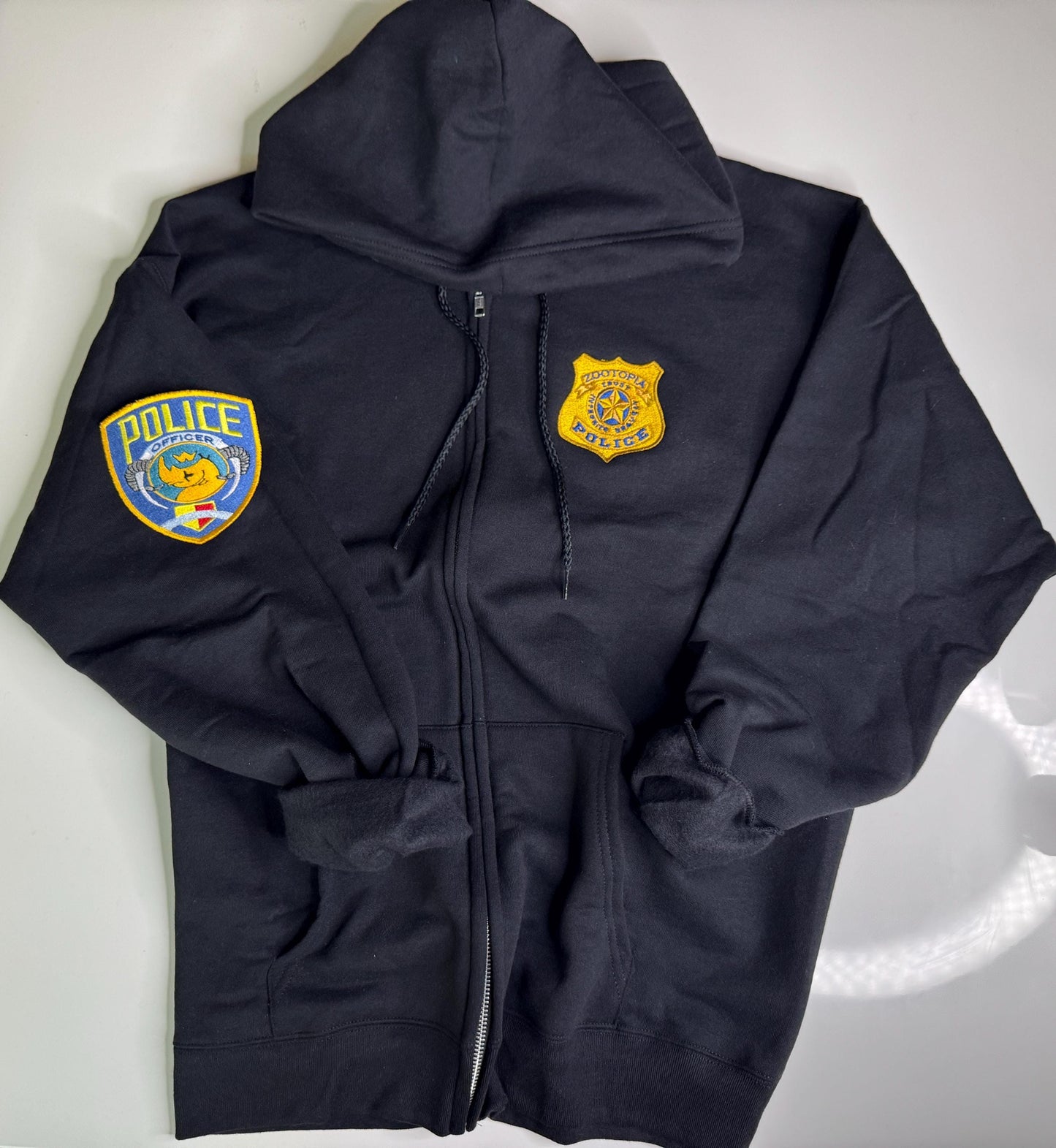 Embroidered ZPD Hoodie: Zootopia Police Department Zip-Up