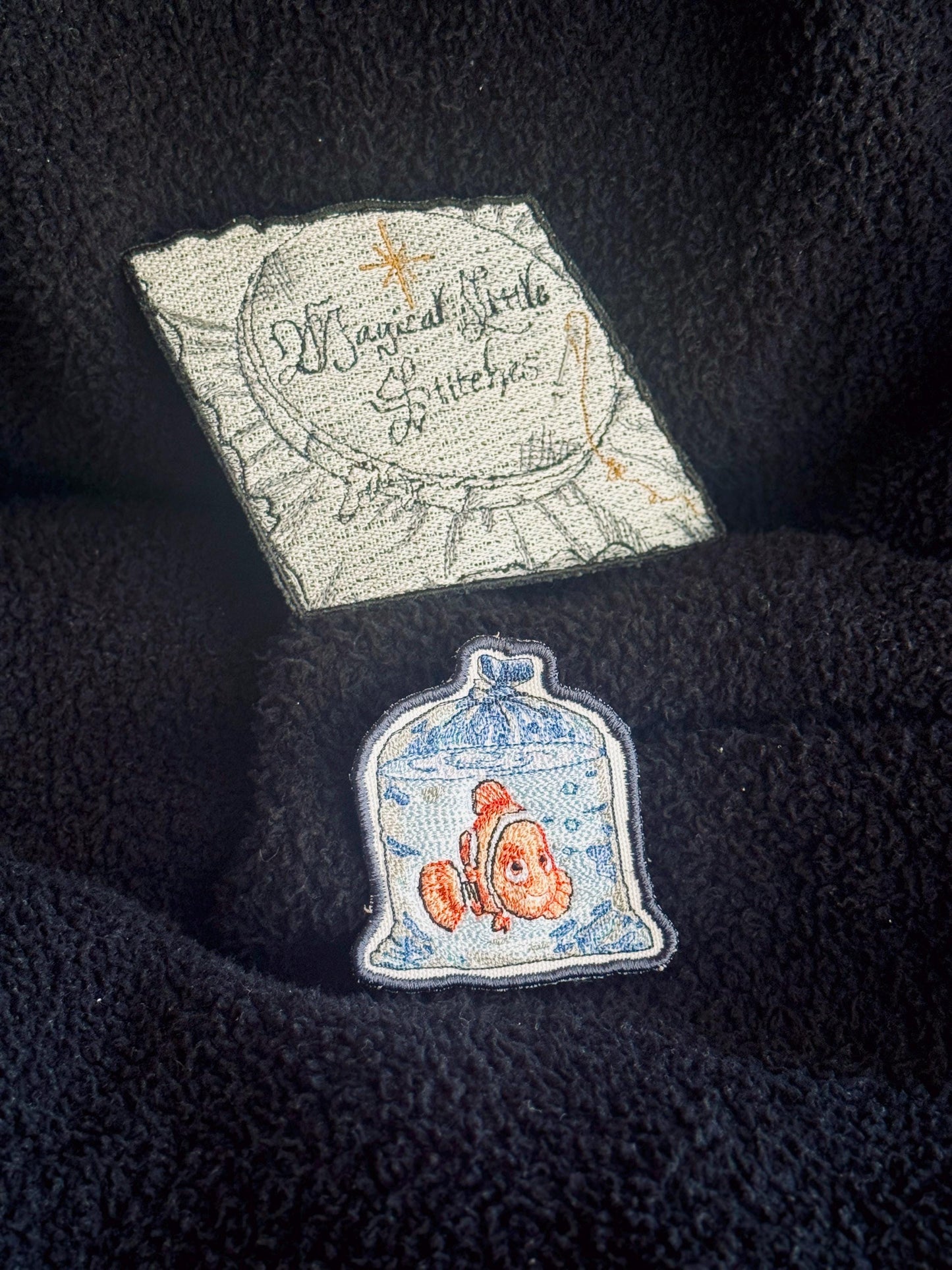 Sketch style Nemo iron on patch, iron on patch, embroidered patch, patches for jackets, Disney patch, patches for hats, patches for bags