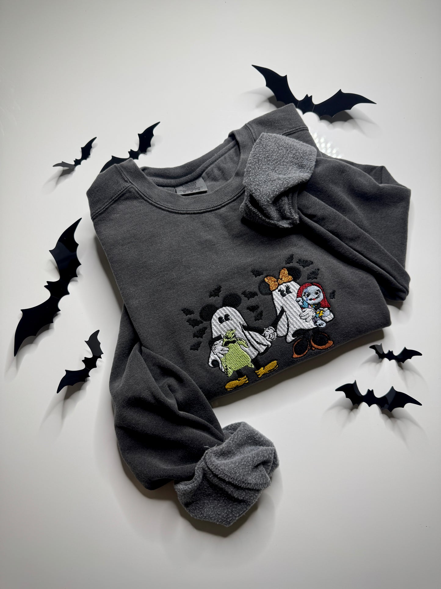 Embroidered Halloween ghost sweater