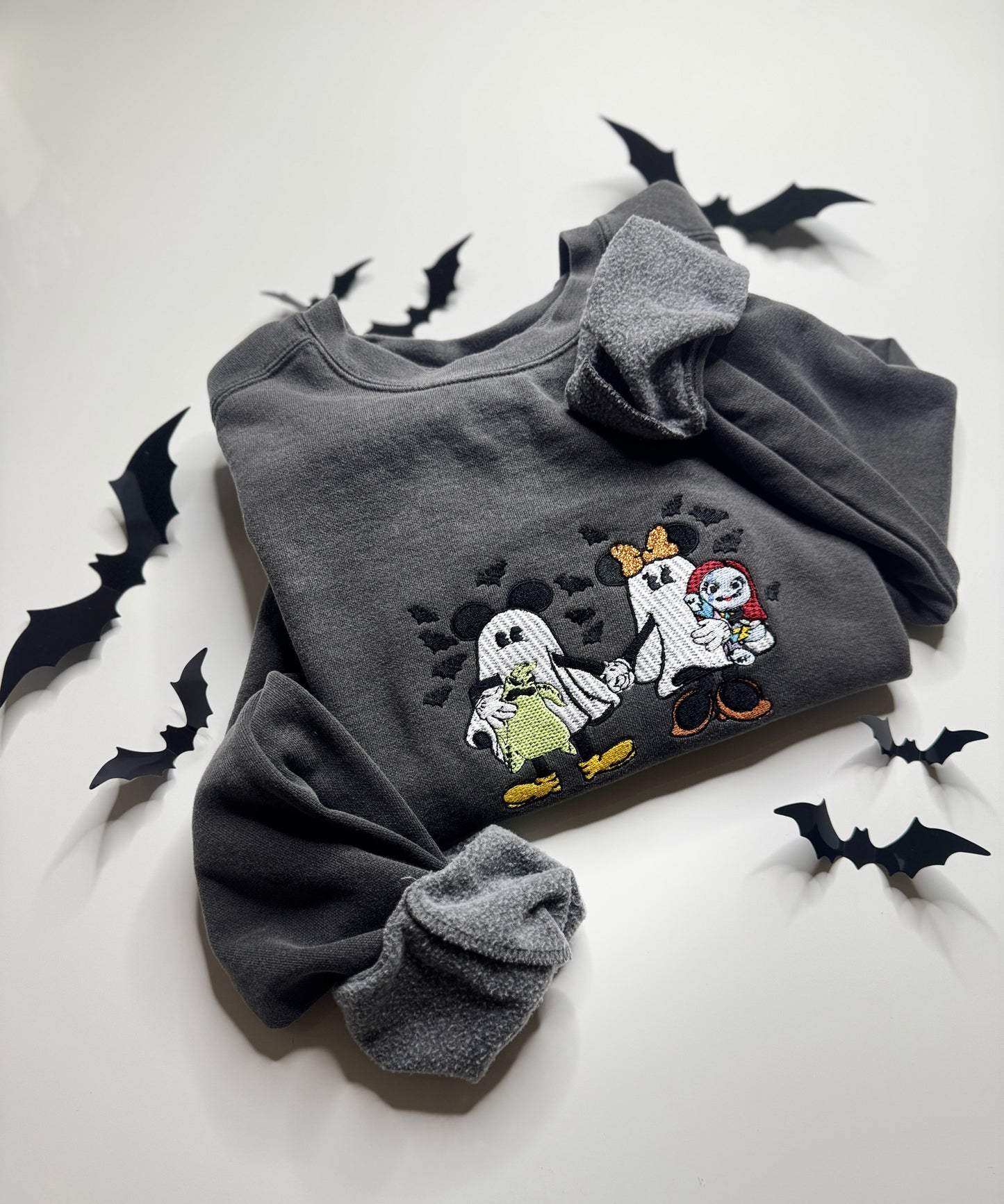 Embroidered Halloween ghost sweater