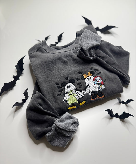 Embroidered Halloween ghost sweater