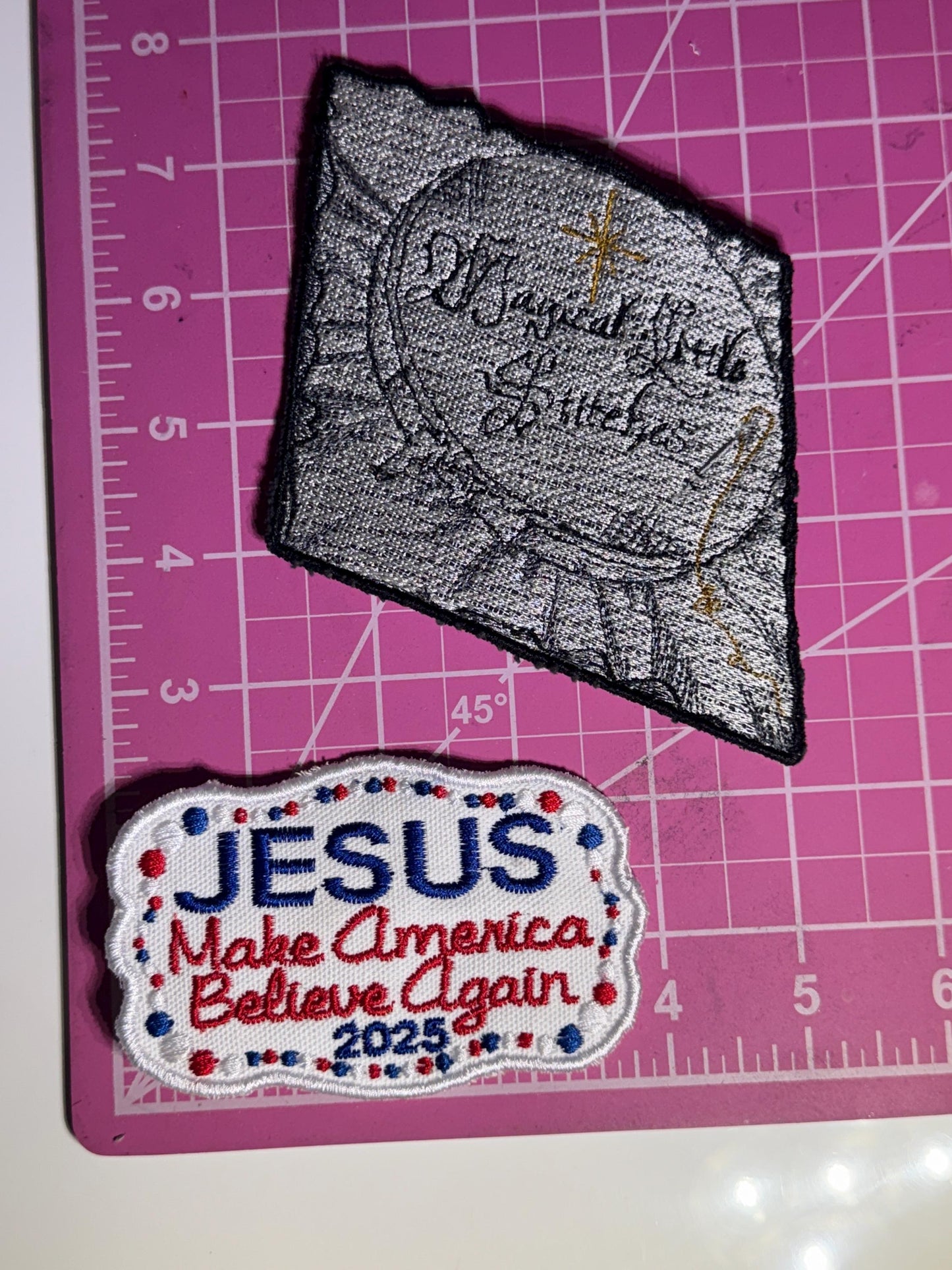 Jesus Embroidered Patch: Patriotic Christian Iron-On Applique