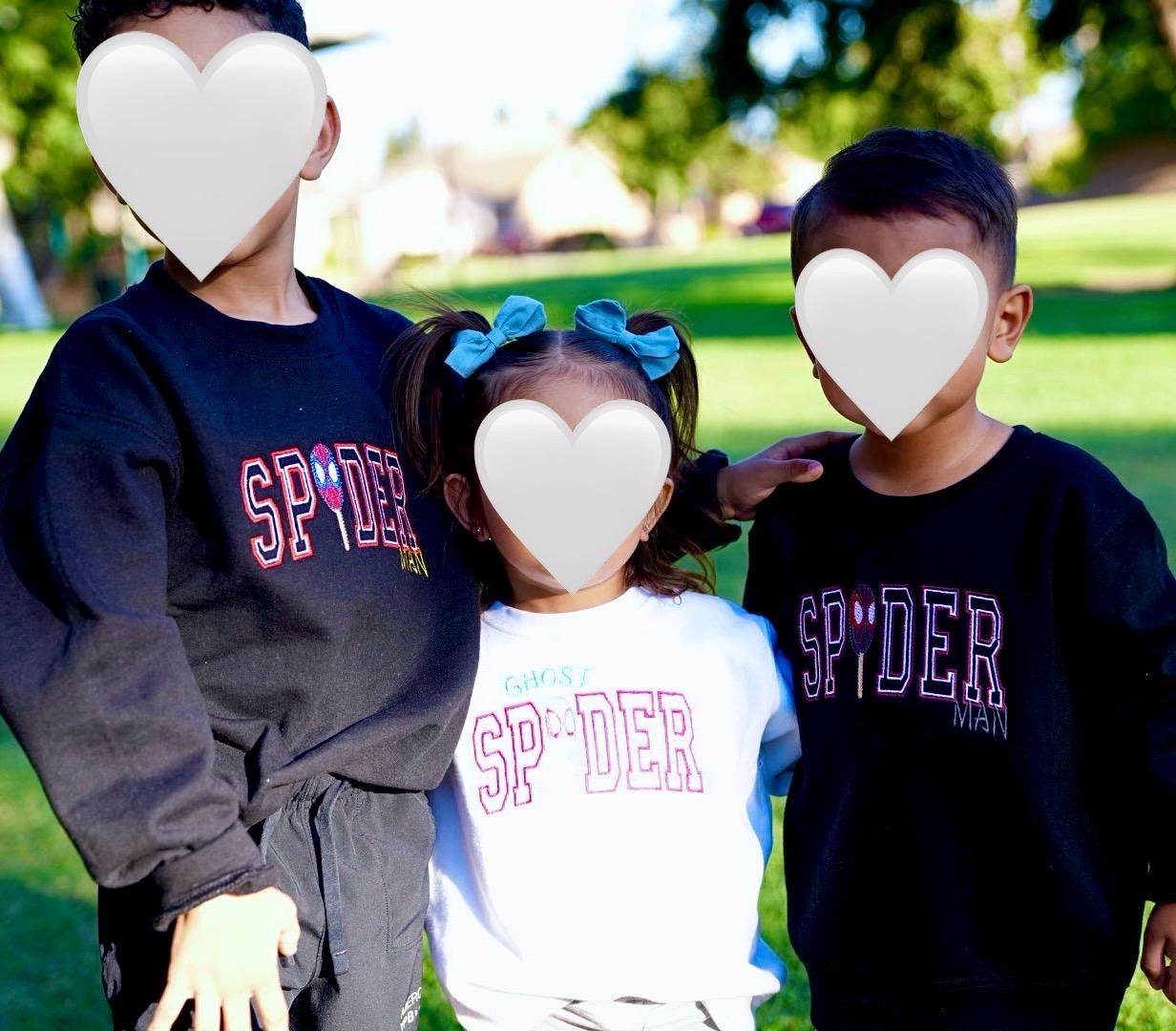 Unique Spidey inspired Embroidered  sweatshirt, Disney sweatshirt , cozy lounge wear, fall season, lightweight sweater, spiderman sweater