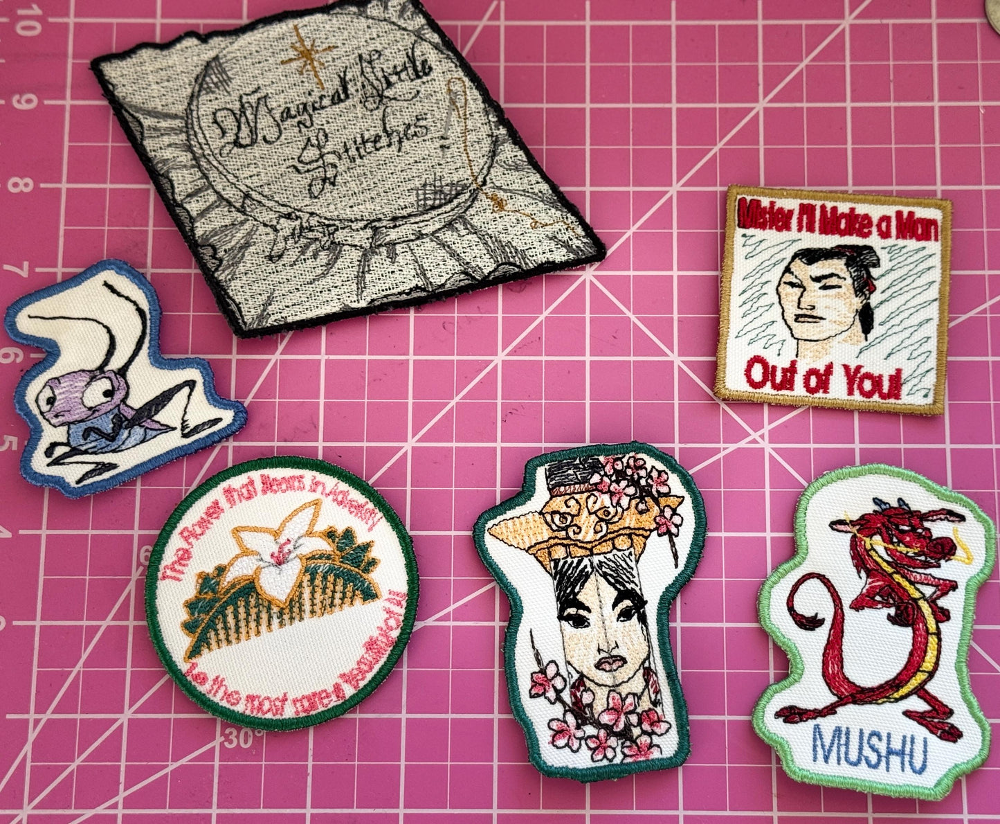 Cri-Kee inspired  Embroidered Iron-On Patch: Mulan Inspired