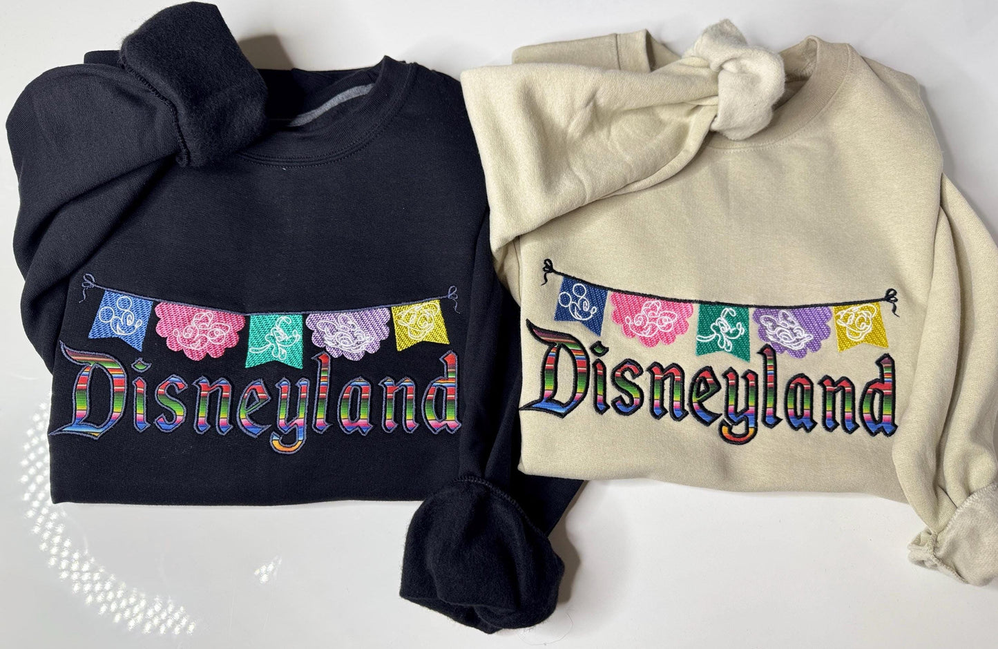 Embroidered Magical Papel Picado  Sweatshirt: Serape Fabric Lightweight Crewneck