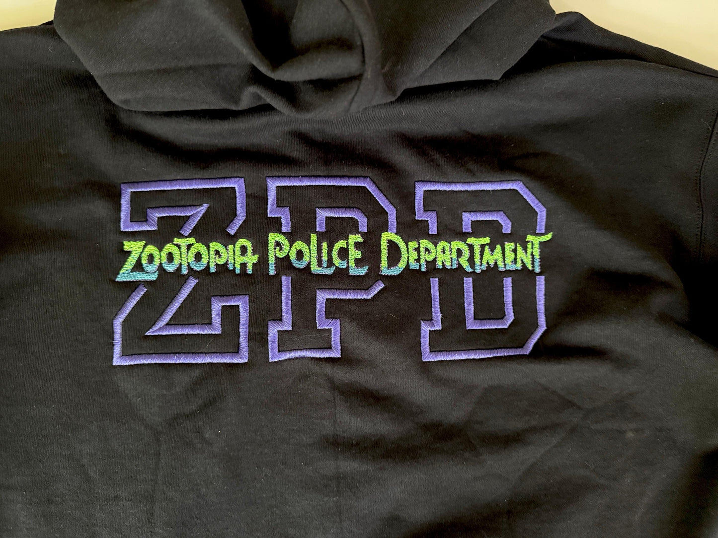 Embroidered ZPD Hoodie: Zootopia Police Department Zip-Up