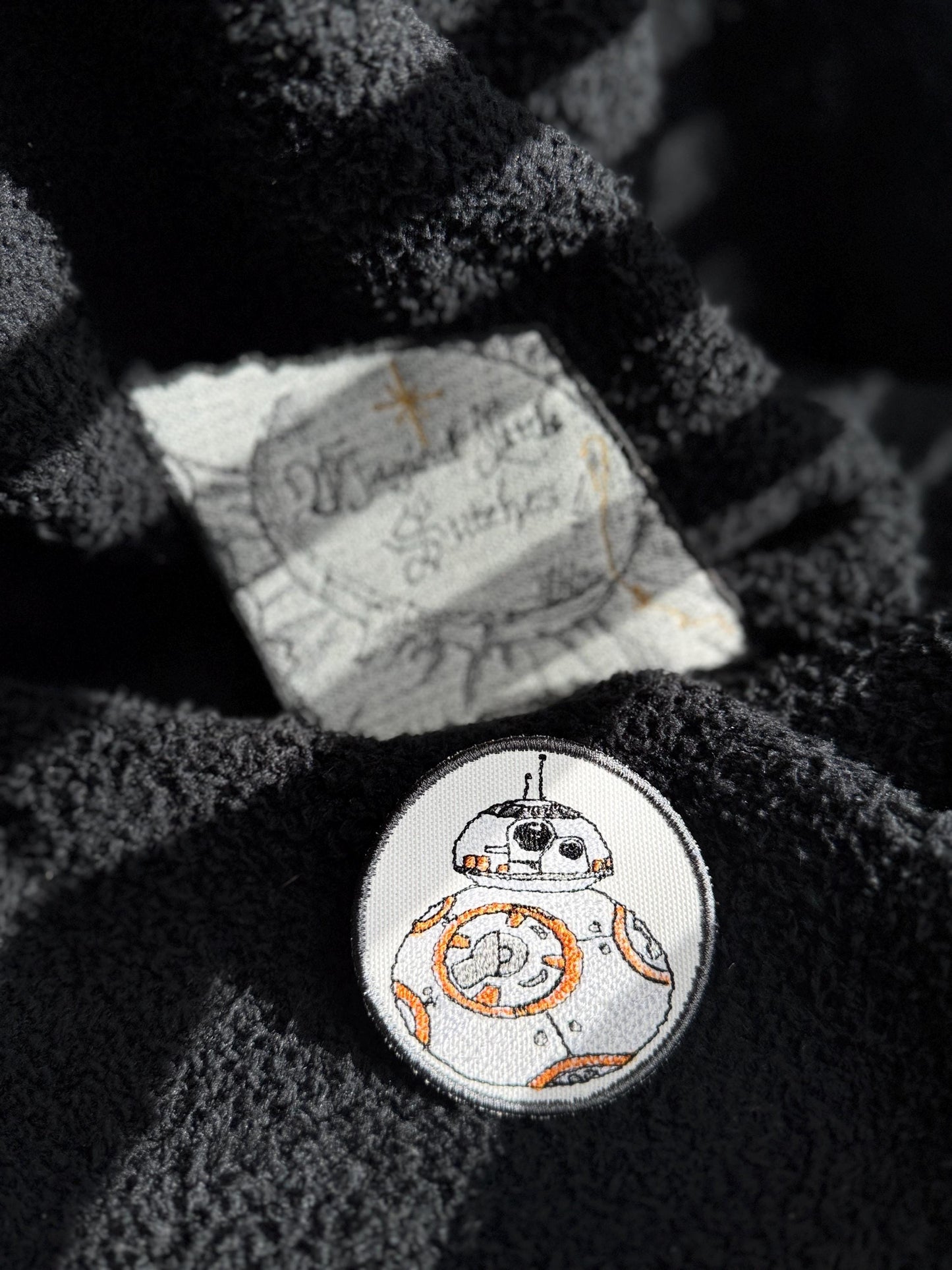BB-8 inspired Embroidered Patch: Star Wars Sketched Iron-On Patch
