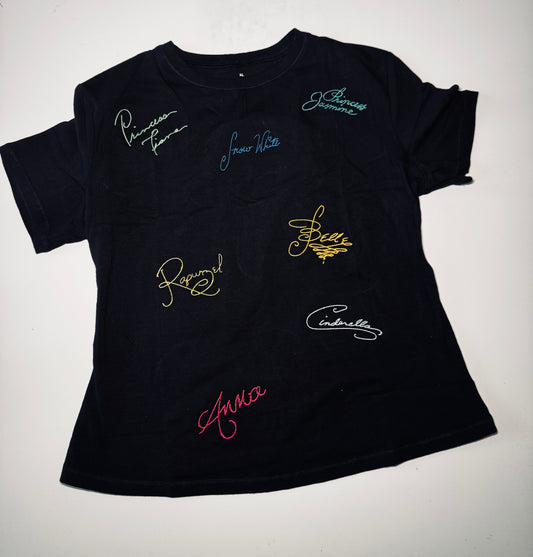 Fairytale Princess Signature Embroidered T-Shirt | Storybook Inspired Cropped baby tee