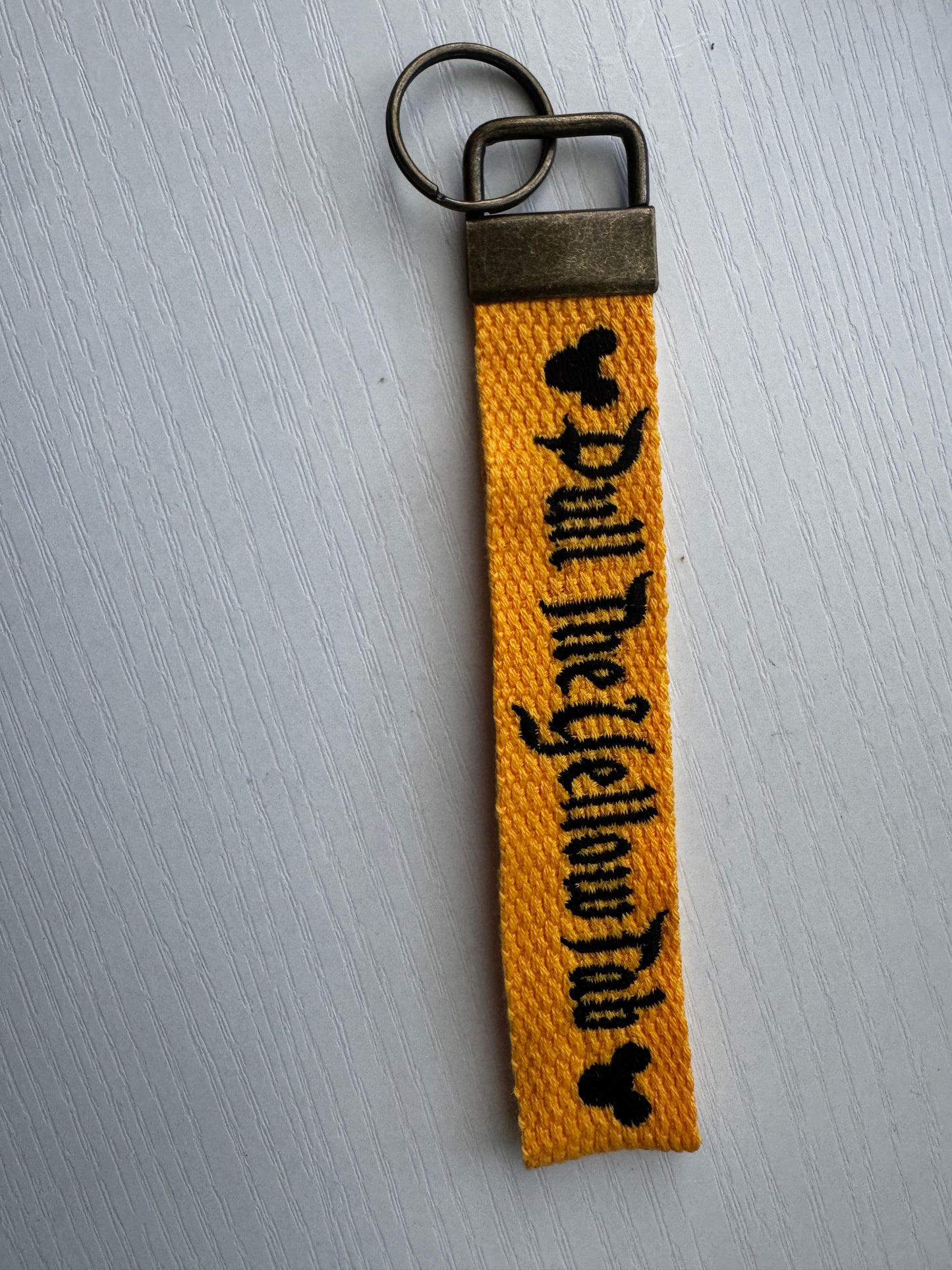 Pull the Yellow Tab Wristlet Keychain – Cute Bag Accessory