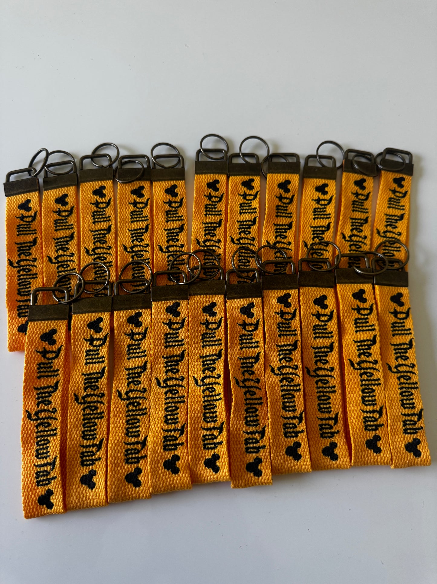 Pull the Yellow Tab Wristlet Keychain – Cute Bag Accessory