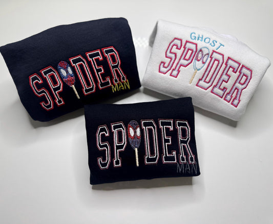 Unique Spidey inspired Embroidered  sweatshirt, Disney sweatshirt , cozy lounge wear, fall season, lightweight sweater, spiderman sweater