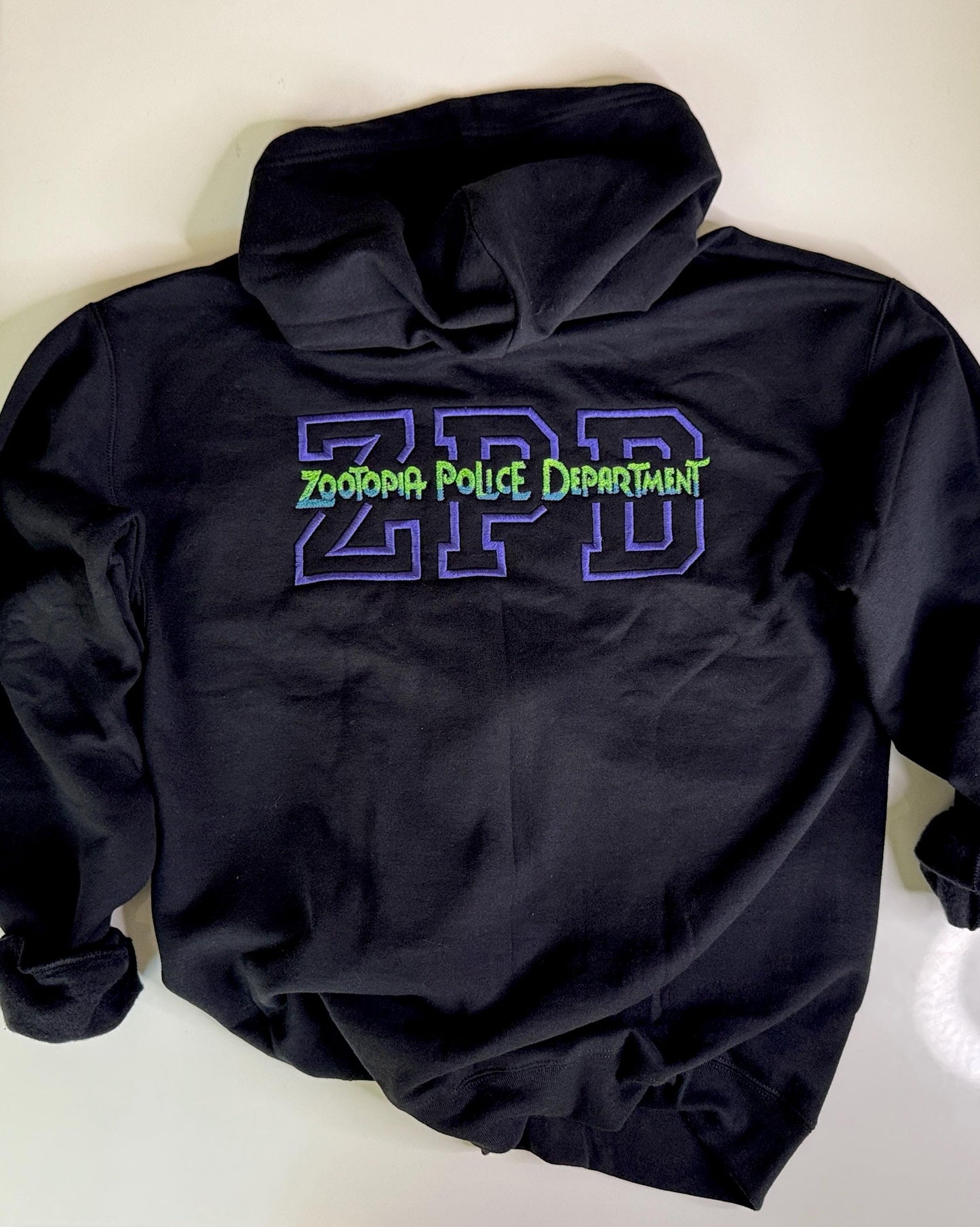Embroidered ZPD Hoodie: Zootopia Police Department Zip-Up