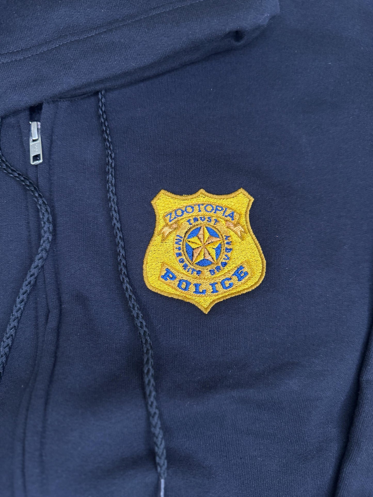 Embroidered ZPD Hoodie: Zootopia Police Department Zip-Up
