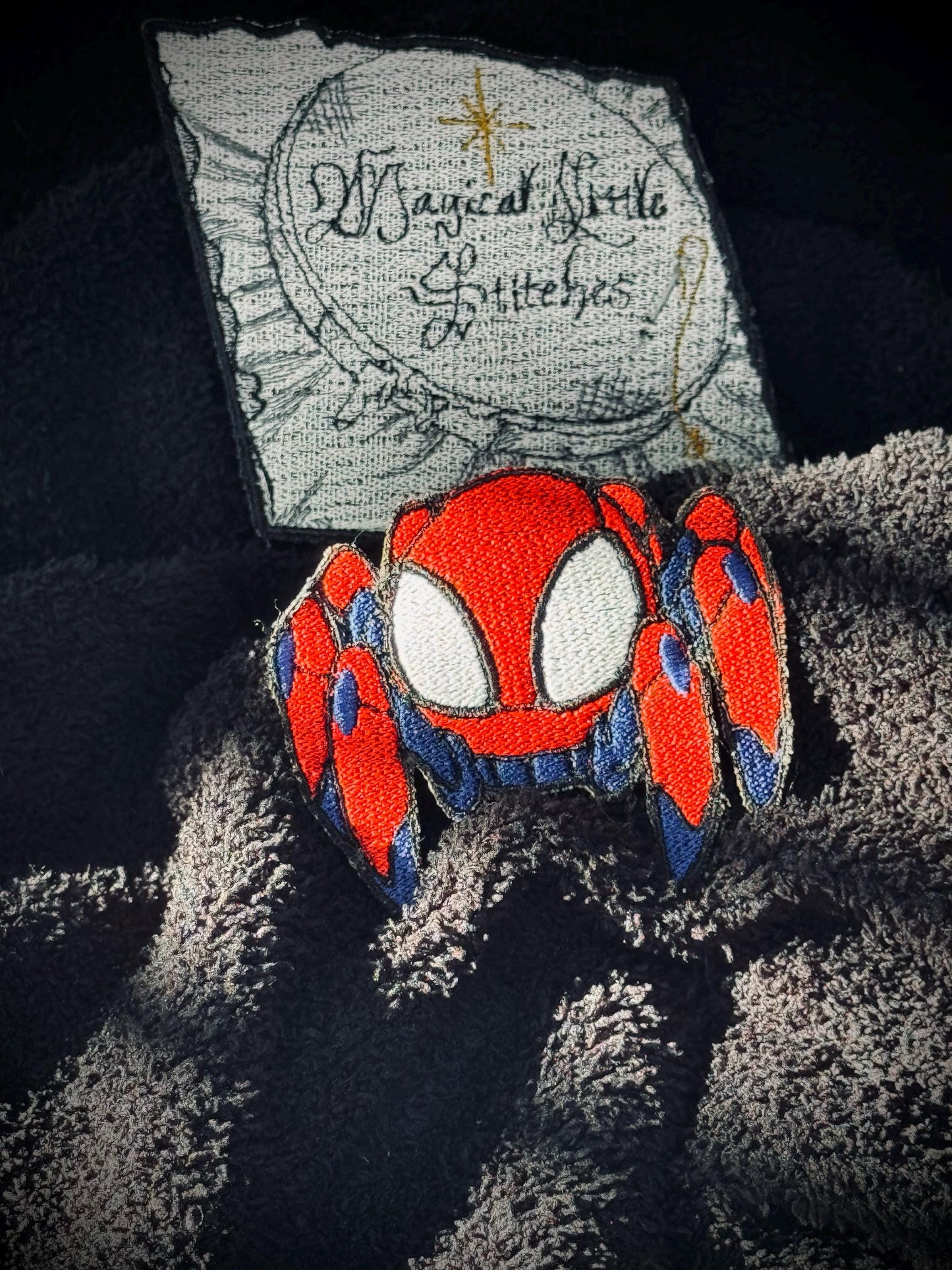 Trace E Robot Spider inspired  Embroidered Iron-On Patch