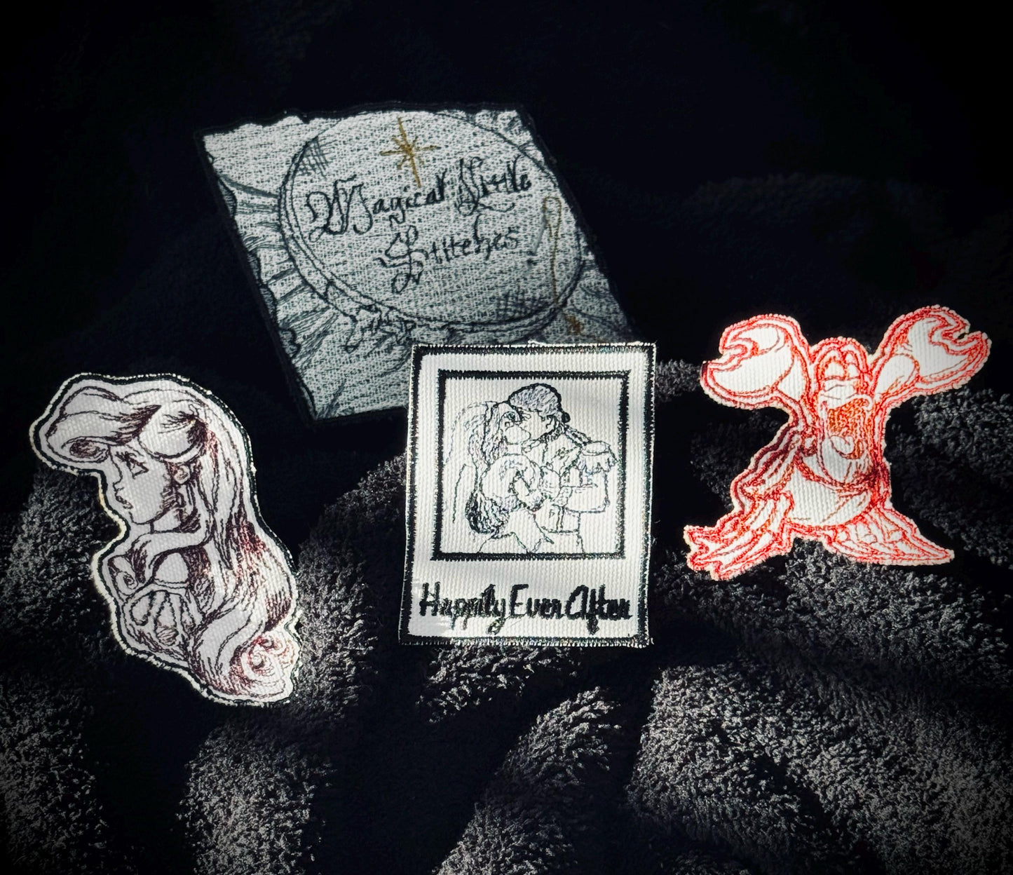 Ariel & Eric Just Married Embroidered Iron-On Patch