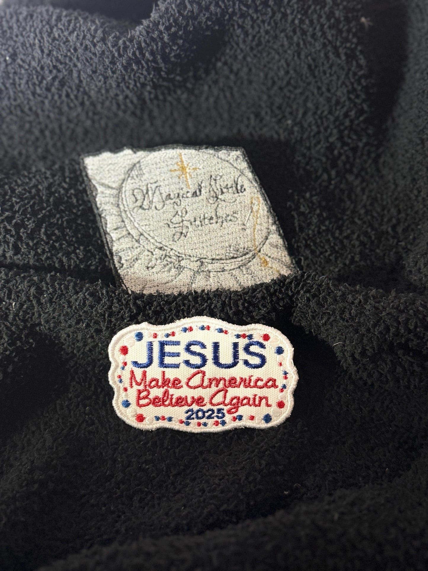 Jesus Embroidered Patch: Patriotic Christian Iron-On Applique
