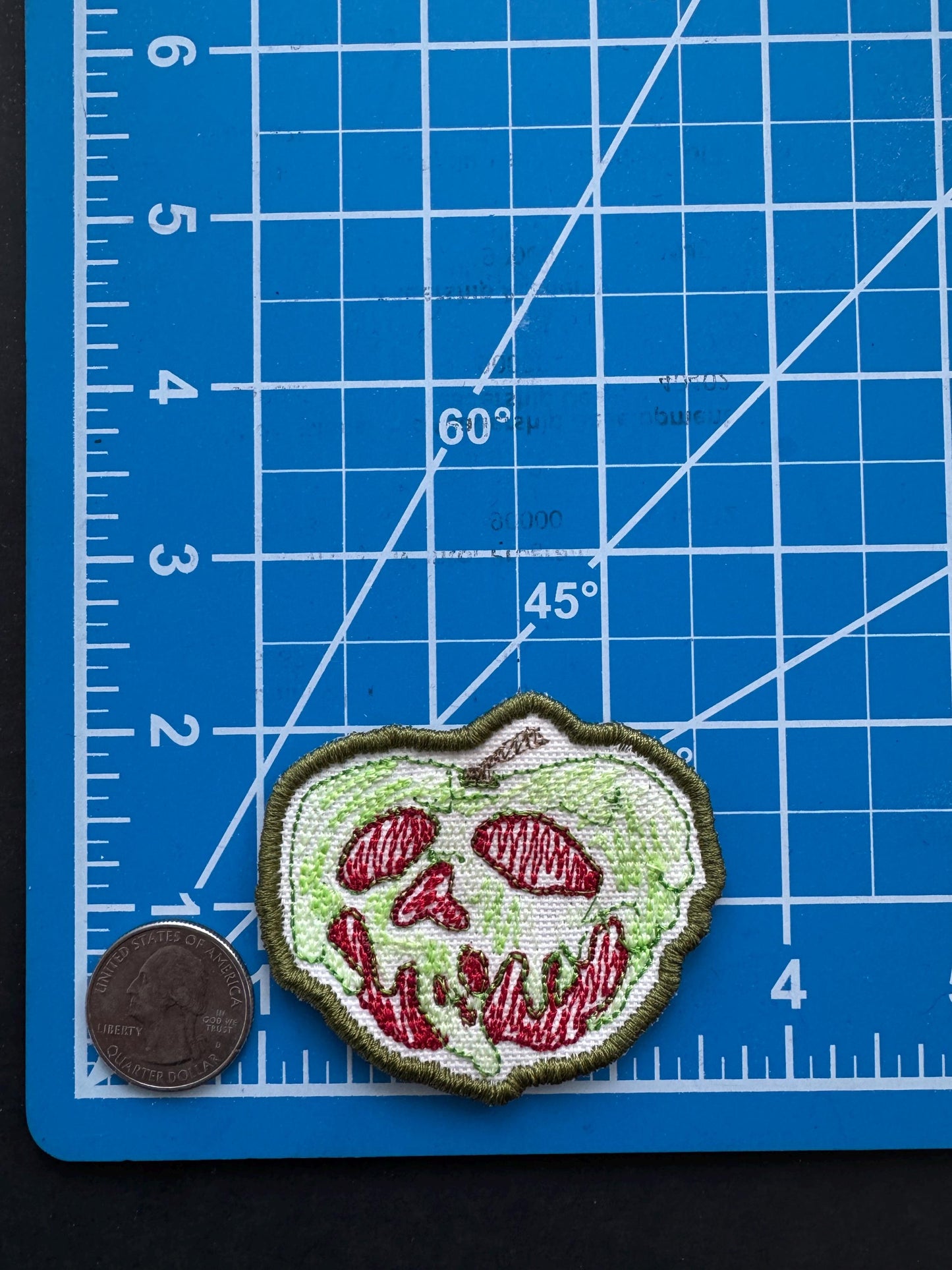 Glow in the dark Posion Apple Iron on Patch, Snow White inspired iron on patch, Disney inspired iron on patch, patches for jackets and bags