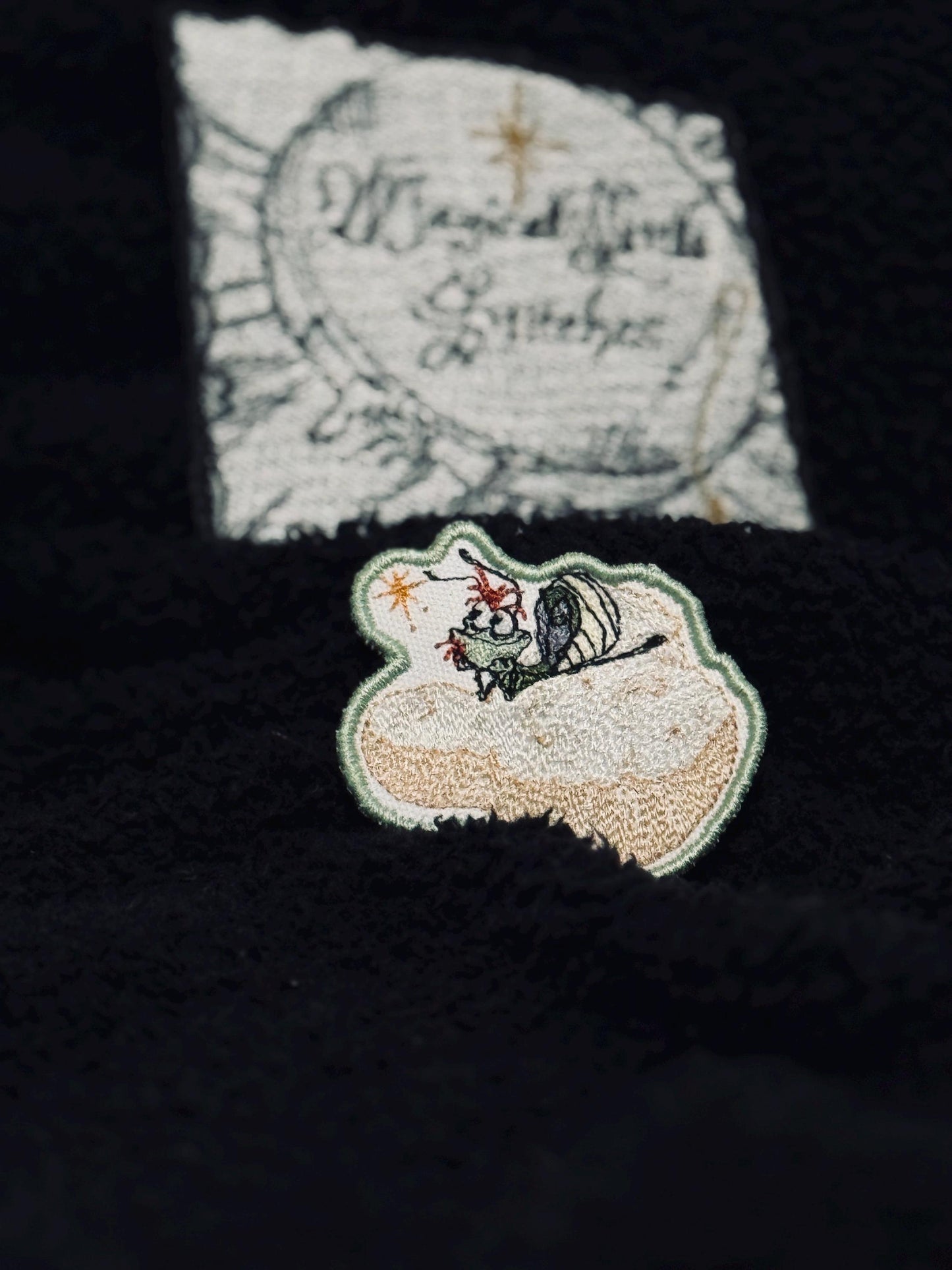 Raymond on a  Beignet Iron On Patch: Princess and the Frog Inspired