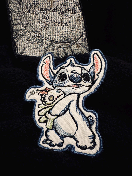 Stitch & Scrump inspired Embroidered Iron-On Patch