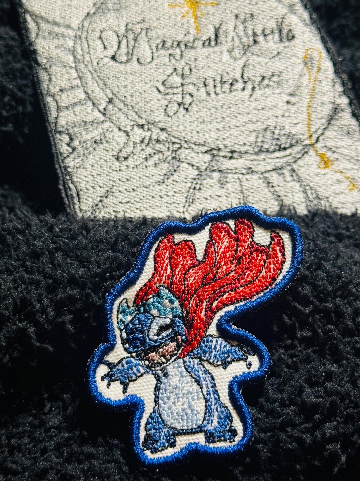 Stitch Inspired Embroidered Iron-On Patch