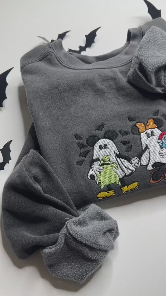 Embroidered Halloween ghost sweater